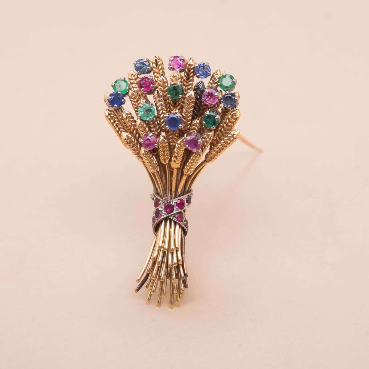 Broche Vintage Bouquet Epis de Blé Or - Diamantiques